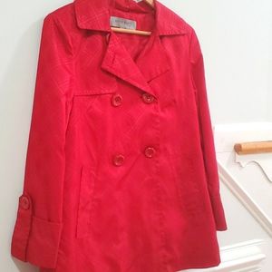 Anne Klein Red Light Weight Rain Blazer NWOT